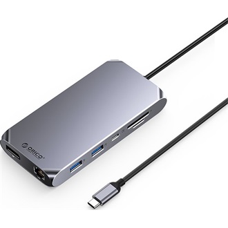 Orico ORICO-XCR-X33 12-port 100W USB-C dokkoló ezüst
