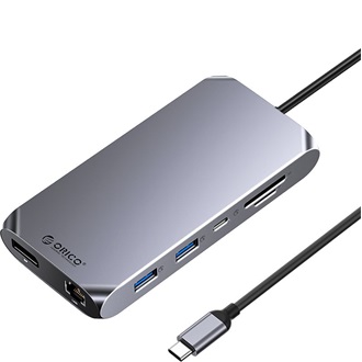 Orico ORICO-XCR-X33 12-port 100W USB-C dokkoló ezüst