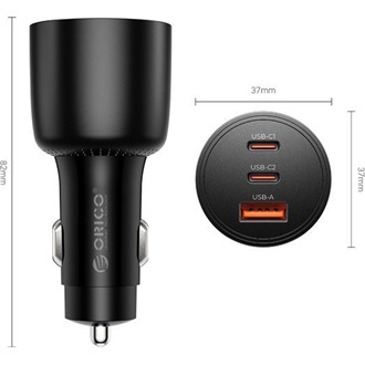 Orico PL-165-1A2C 100W univerzális autós töltő adapter fekete