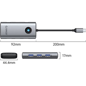 Orico PW11-6P-GY 6-port 100W USB-C dokkoló szürke