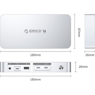Orico TB4-SV 12-port 85W Thunderbolt 4 dokkoló szürke