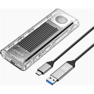 Orico TCM2-G20 M.2 2280 PCIe NVMe USB-C 3.2 Gen2×1 külső ház átlátszó-fekete