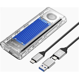 Orico TCM2-G20 M.2 2280 PCIe NVMe USB-C 3.2 Gen2×1 külső ház átlátszó-kék