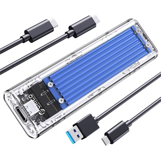Orico TCM2-G20 M.2 2280 PCIe NVMe USB-C 3.2 Gen2×1 külső ház átlátszó-ezüst