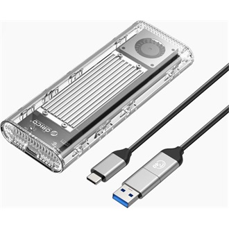 Orico TCM2-U4 M.2 2280 PCIe NVMe USB4 külső ház átlátszó-ezüst