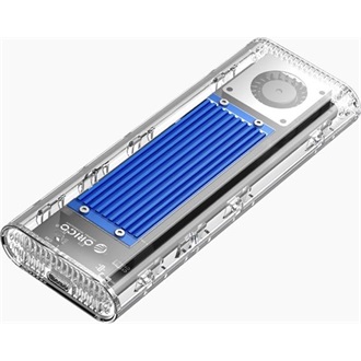 Orico TCM2-U4 M.2 2280 PCIe NVMe USB4 külső ház átlátszó-kék