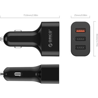Orico UCH-Q3 35W univerzális autós töltő adapter fekete