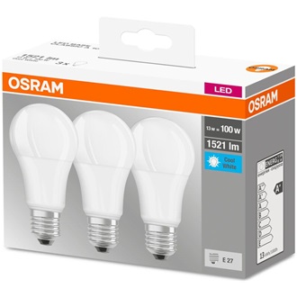 Osram Base matt műanyag búra/14W/1521lm/4000K/E27 LED körte izzó 3 db