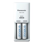 PANASONIC ENELOOP akkutöltő 240V, 2xAA/AAA elem kompatibilis + 2db 2000mAh AA elem, FEHÉR
