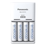 PANASONIC ENELOOP akkutöltő 240V, 4xAA/AAA elem kompatibilis + 4db 800mAh AAA elem, FEHÉR
