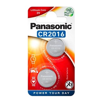 Panasonic gomb (CR2016 ) Li elem 2db