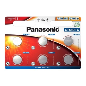Panasonic gomb (CR2016 ) Li elem 6db