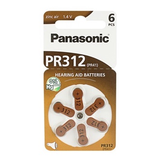 Panasonic gomb (PR312L/6LB ) cink-levegő elem 6db
