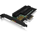 PCIe bővítőkártya 2 db M.2 SSD-hez, hűtőbordákkal