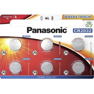 Panasonic gomb (CR2032) Li elem 6db