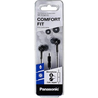 Panasonic RP-TCM115E-K fülhallgató mikrofonnal fekete
