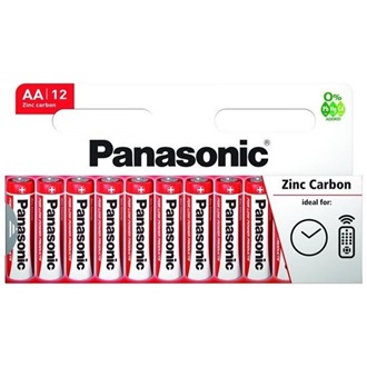 Panasonic Red Zink AA (R6) cink-szén elem 12db piros-fehér