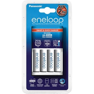Panasonic eneloop BQ-CC55 AA (LR6) NiMH akkumulátor töltő fehér + 4xAA eneloop akkumulátor