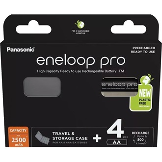 Panasonic eneloop pro AA (LR6) 2500mAh NiMH akkumulátor 4db fekete