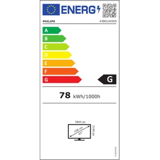 Philips 43BDL4650D 24/7 Signage Solutions 42.5" ADS LED smart LFD monitor fekete (Android 11)