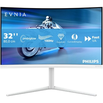 Philips Envia 5000 32M2C5501 31.5" ívelt VA LED gaming monitor fehér 180Hz