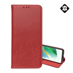 Poco M8 Pro / Redmi Note 15 Pro Plus 5G GIGAPACK Tok álló, valódi bőr FLIP, asztali tartó, BORDÓ