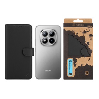 Poco M8 Pro / Redmi Note 15 Pro Plus 5G TACTICAL FIELD NOTES tok álló, bőr hatású FLIP, prémium, FEKETE