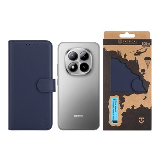 Poco M8 Pro / Redmi Note 15 Pro Plus 5G TACTICAL FIELD NOTES tok álló, bőr hatású FLIP, prémium, SÖTÉTKÉK