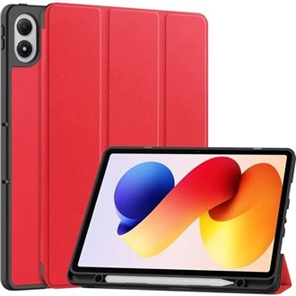 Poco Pad M1 / Redmi Pad 2 Pro GIGAPACK Tok álló, bőr hatású aktív FLIP, ceruza tartó, PIROS