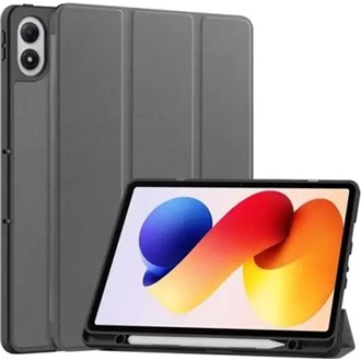 Poco Pad M1 / Redmi Pad 2 Pro GIGAPACK Tok álló, bőr hatású aktív FLIP, ceruza tartó, SÖTÉTSZÜRKE