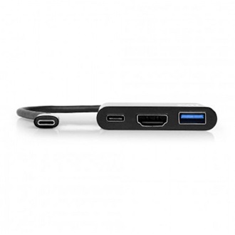 Port Designs Mini 3-port USB-C dokkoló fekete