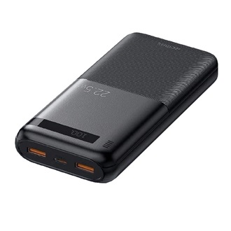 REMAX PILOTEER vésztöltő 2 USB+Type-C aljzat (20000mAh, 22.5W, LED kijelző) FEKETE