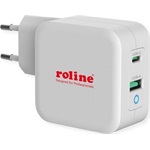 ROLINE Fali töltő, 1x USB3.0 Type-A + 1x USB Type-C, 65W, fehér