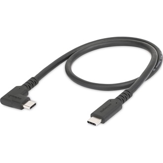 StarTech USB-C / Thunderbolt -> M/M adatkábel 0.5m fekete egyenes/90^ jobb