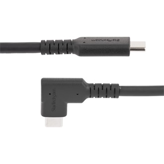 StarTech USB-C / Thunderbolt -> M/M adatkábel 0.5m fekete egyenes/90^ jobb