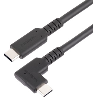 StarTech USB-C / Thunderbolt -> M/M adatkábel 2m fekete egyenes/90^ jobb