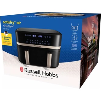 RUSSEL HOBBS SatisFry 27680-56/RH dupla kosaras 9 L Airfryer, fekete/pezsgő