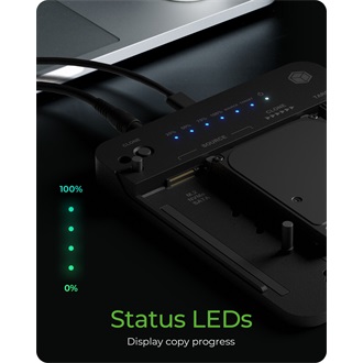 Raidsonic Clone- & DockingStation 2.5"/3.5" SATA / m.2 NVMe SATA3 / PCIe NVMe  dokkoló fekete