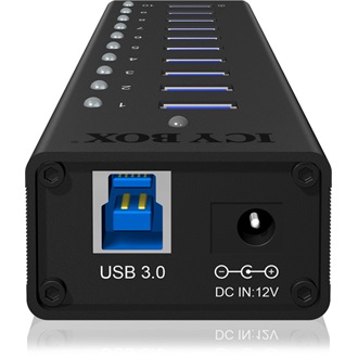 Raidsonic ICY BOX IB-AC6110 10 portos USB3.0 hub táppal