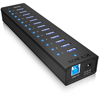 Raidsonic ICY BOX 13 portos USB3.0 HUB + USB charge port 5 V, 2.4 A
