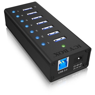 Raidsonic ICY BOX 7 portos USB3.0 HUB táppal
