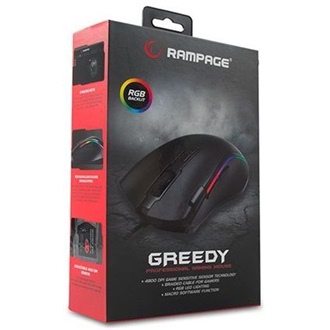 Rampage SMX-G72 GREEDY RGB USB optikai gaming egér fekete