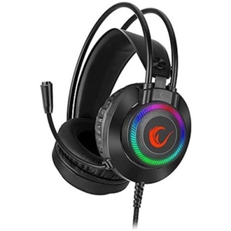 Rampage Fejhallgató - RM-K27 X-JAMMER (7.1, mikrofon, 3,5 mm Jack, hangerőszabályzó, nagy-párnás, fekete, RGB LED)