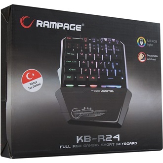 Rampage KB-R24 X-MINI USB egykezes gaming billentyűzet fekete