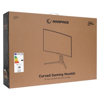 Rampage VOYAGER 27" ívelt VA LED gaming monitor fekete-piros 165Hz FreeSync