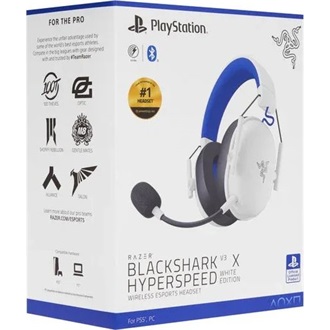 Razer BlackShark V3 X HyperSpeed for PlayStation gaming fejhallgató headset fehér-kék
