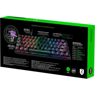 Razer BlackWidow V3 Mini Bluetooth / vezeték nélküli / USB-C angol (US) gaming Razer Green mechanikus billentyűzet feket