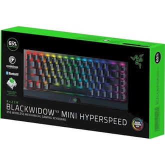 Razer BlackWidow V3 Mini Bluetooth / vezeték nélküli / USB-C angol (US) gaming Razer Yellow mechanikus billentyűzet feke