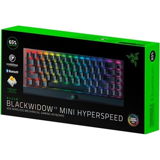 Razer BlackWidow V3 Mini Bluetooth / vezeték nélküli / USB-C angol (US) gaming Razer Green mechanikus billentyűzet feket