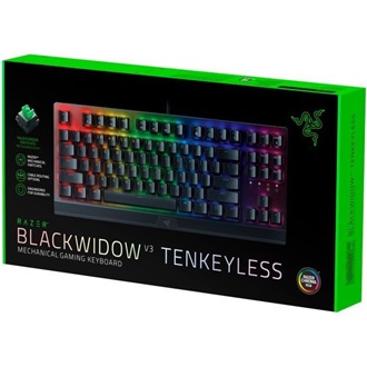Razer BlackWidow V3 Tenkeyless USB angol (US) gaming Razer Green mechanikus billentyűzet fekete